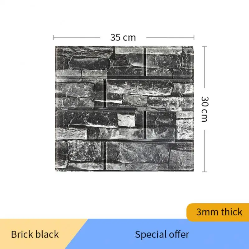5 шт. 3D Самоклеящиеся кирпичные настенные наклейки «сделай сам», настенные наклейки, водонепроницаемые обои, настенные декоративные 3D наклейки, термостойкие виниловые обои