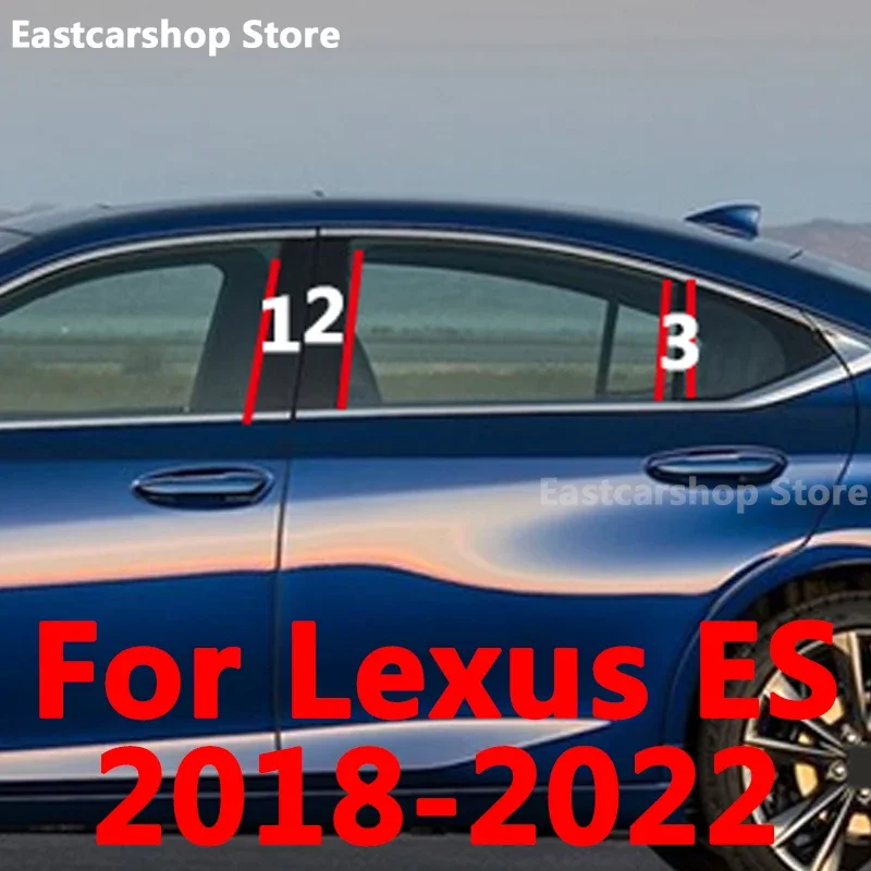 

For Lexus ES Es200 260 ES300h Car Middle Column PC Window Trim Decoration B C Pillar Strip Sticker 2018 2019 2020 2021 2022