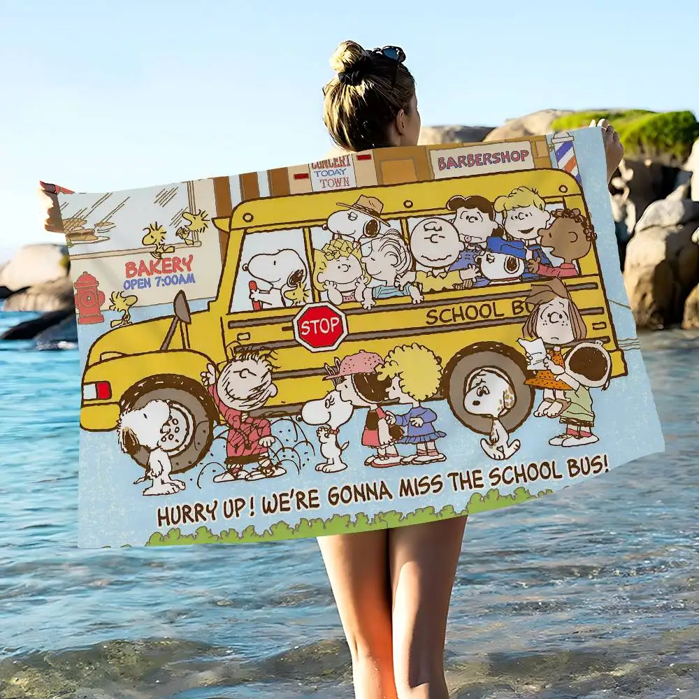 Cartoon S-Snoopy Anime Microfiber Beach Towel Absorbent Quick dry Soft Yoga Swimming Resort Mountain Climbing Towel