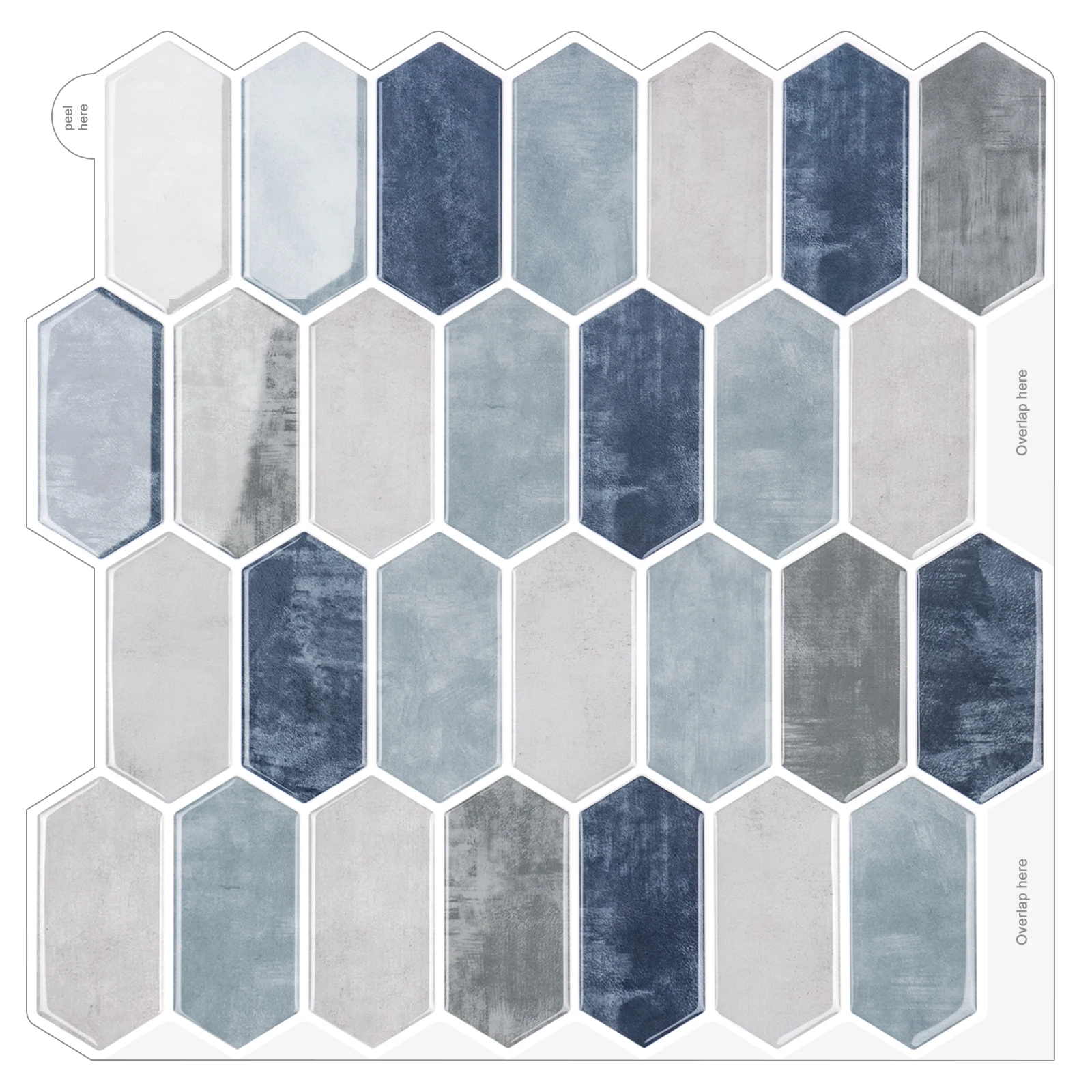 10 Stück 3D-Gradient-Wandaufkleber Selbstklebende Fliesenaufkleber Wasserdichte DIY-Paneelaufkleber Vinyl-Wandverkleidung Heimdekoration