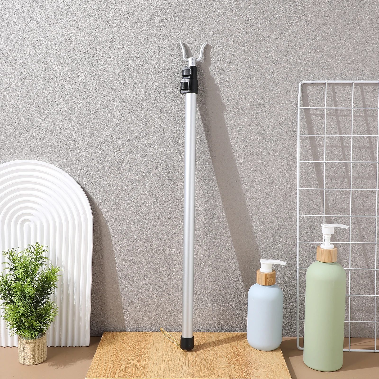 

Telescopic Clothes Rail Silver Extendable Home Drying Pole Adjustable 60cm 120cm Strong Bearing Capacity Retractable Clothesline