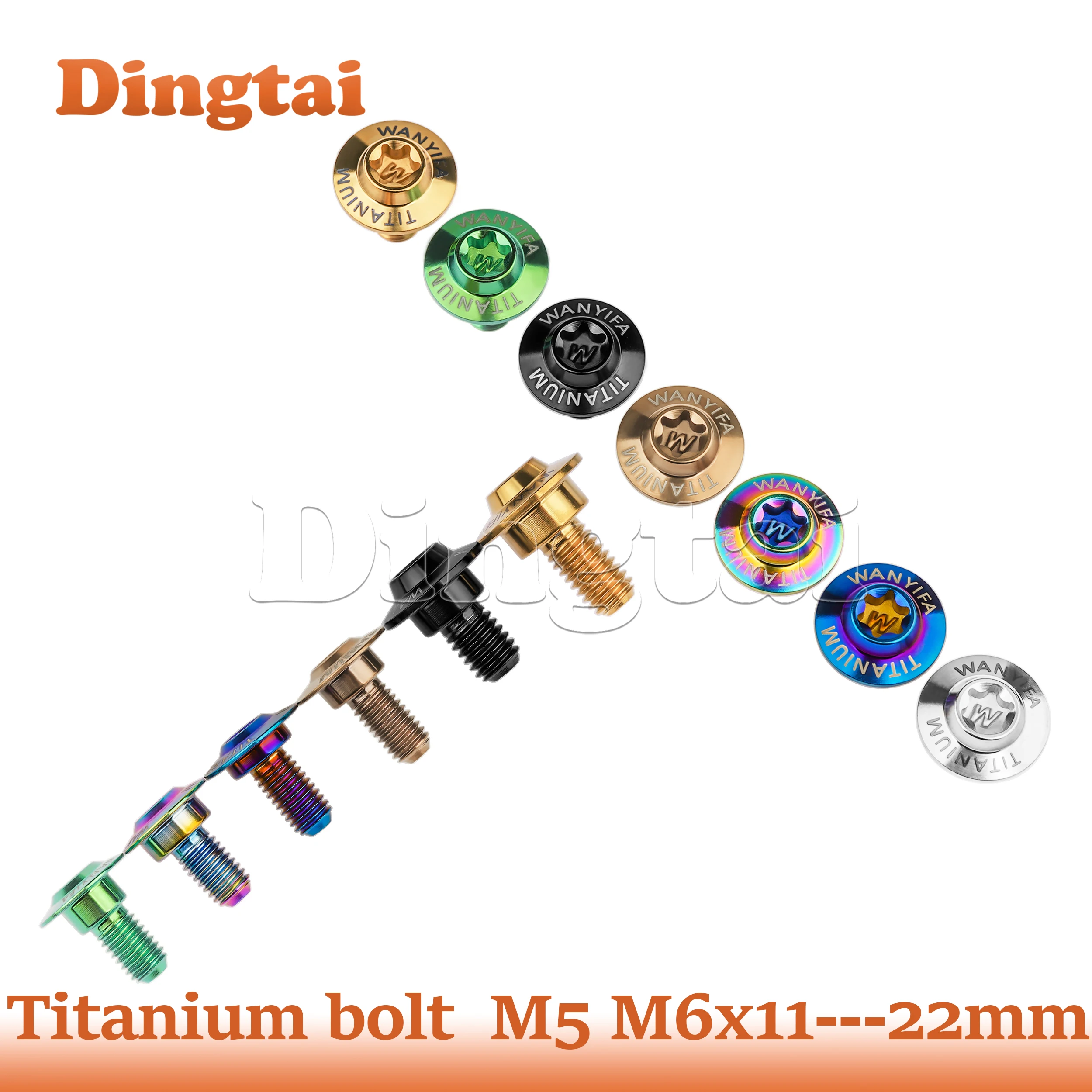 Dingtai Titanium Bolt Alloy Step Bolt M5M6x11/12-22mm for Electric Motorcycle Side Plate Disc Screw