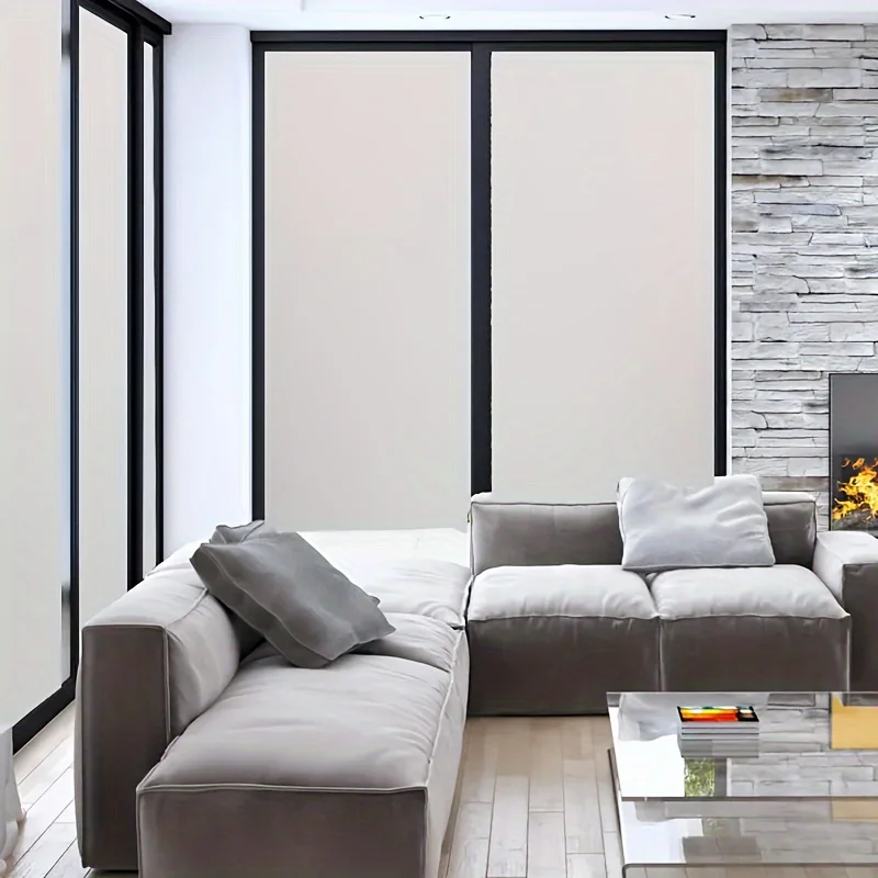 Frosted Privacy Window Film Static Cling No Glue UV Protection Heat Control Translucent Removable for Home Office Glass