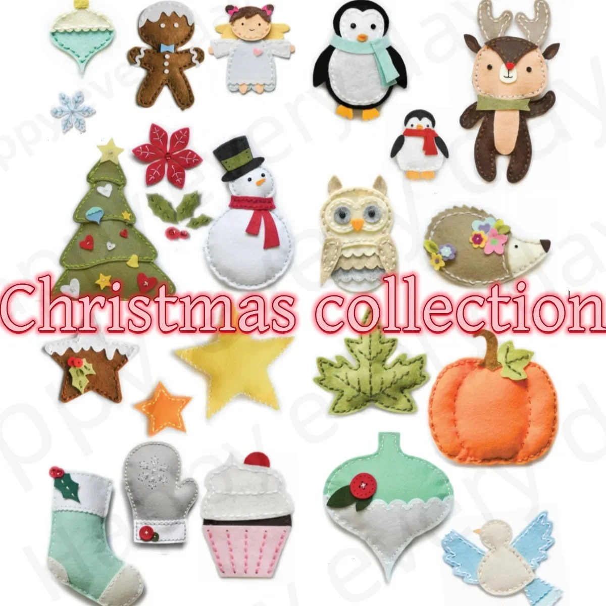 New Plush Dies Gingerbread Snowflake Reindeer Mitten Tree Metal Cutting Die for DIY Scrapbook Christmas Gift Card 2025 Christmas