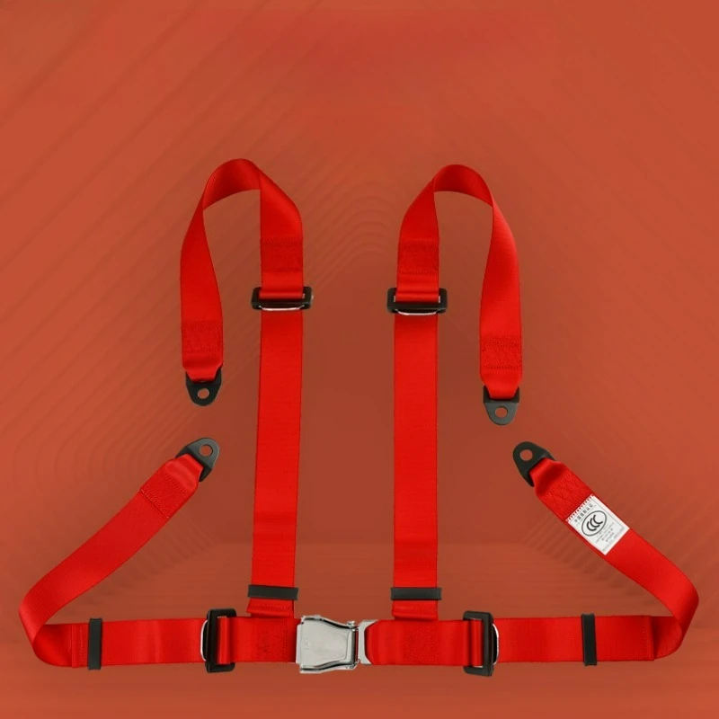 Universal Car Seat Belts 4 Point Snap Racing Competition Harness Safety Belt Seat Harness Quick Release Snap-In Buck Style