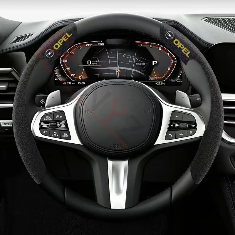 Car Steering Wheel Cover black suede leather for opel astra b c d k g h j vectra b c zafira corsa mokka vivar Car Accessories