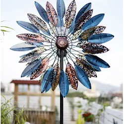Outdoor Garden Rotating Windmill, Villa Iron Decor Item, Landscape Setup Gardening Decor, Ground Insert Windmill Display