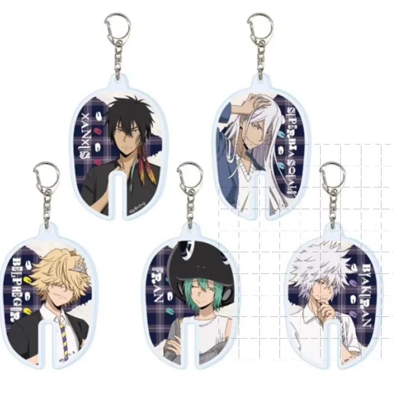 

Anime XANXUS Squalo Belphegor Ryouhei Byakuran Keychain Doll Game Acrylic Keyring Pendant for Gift