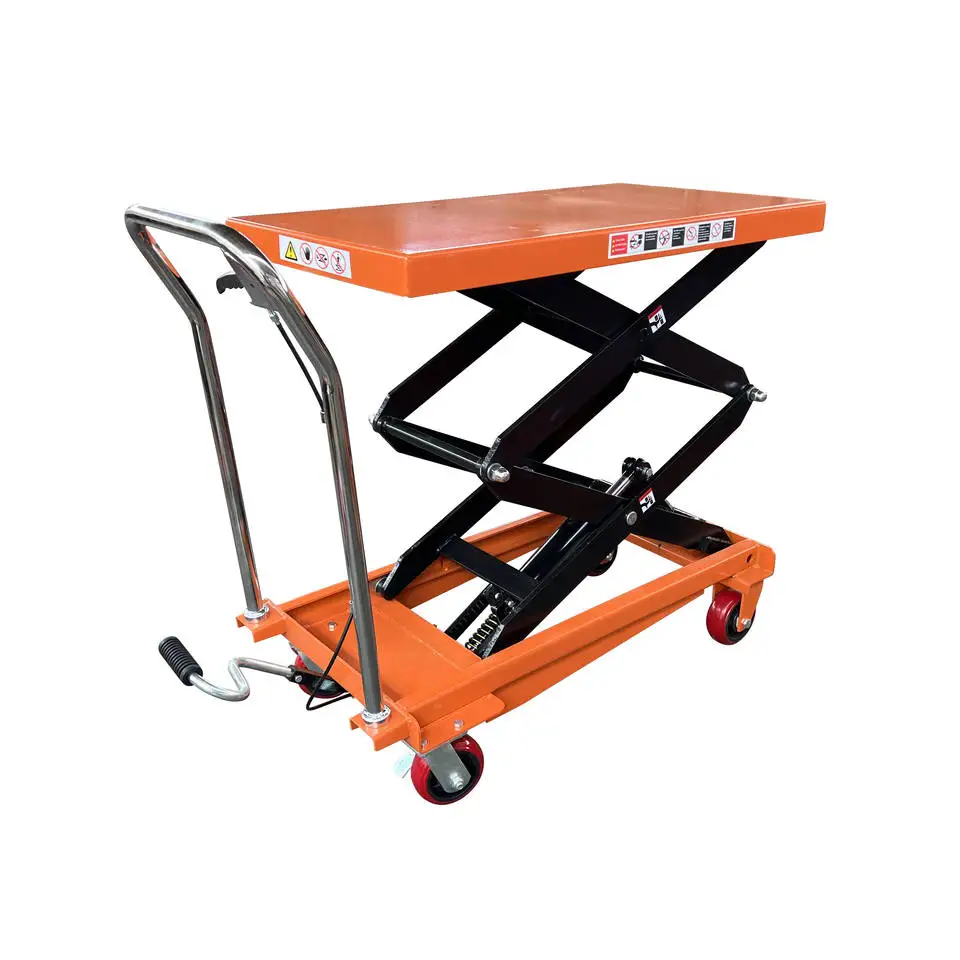 Hydraulic Scissor Lift Table Cart Heavy Duty Mobile Elevating Platform Single/Double Scissor for Warehouse Workshop