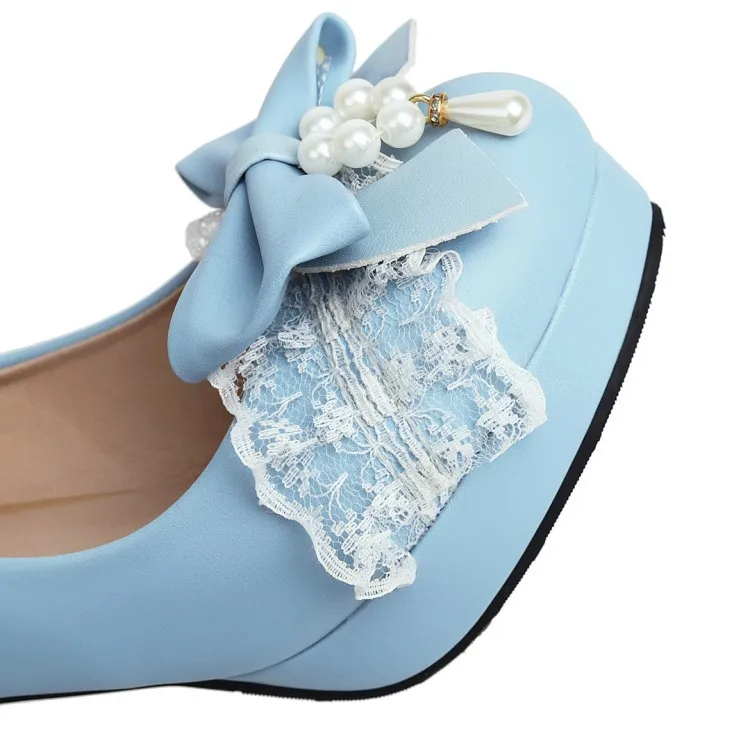 Vntage runder kopf dicke absatz frauen schuhe spitze bowknot kawaii schuhe cosplay japanische tee party süße lolita schuhe