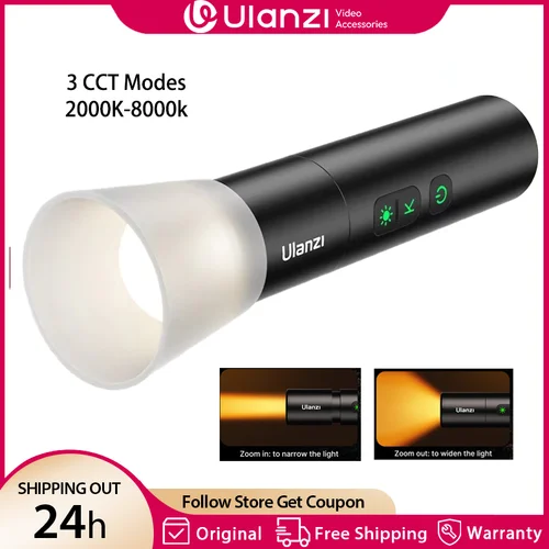 Ulanzi LM07 linterna de videografía luz de fotografía con zoom bicolor brillo regulable Videolight 2000-8000K CCT para exteriores
