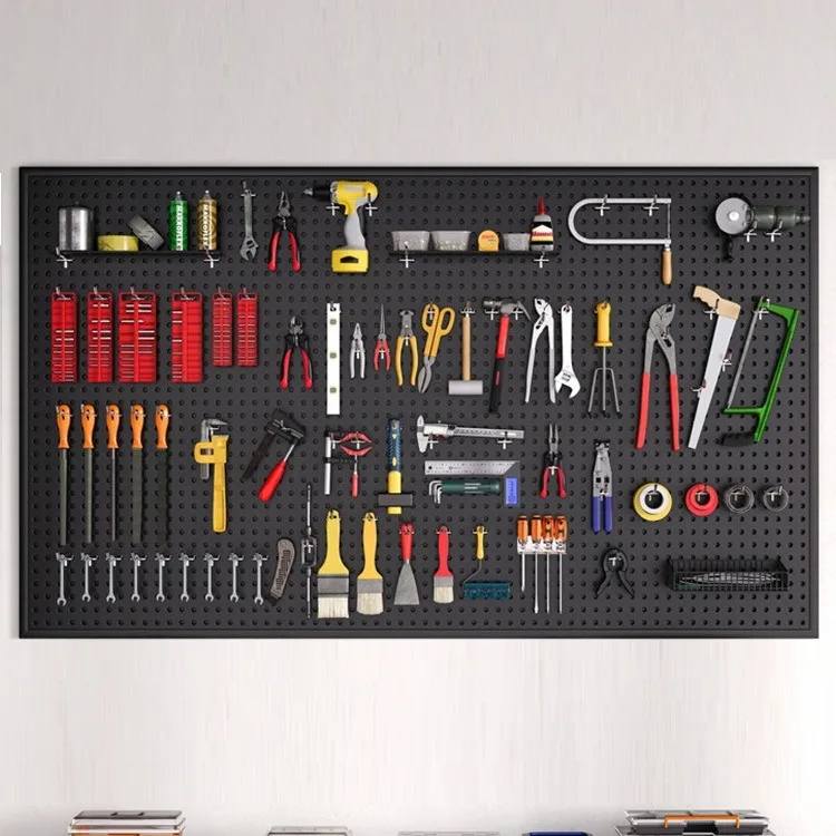 

Настенная пластина с отверстиями для инструментов, универсальная подвесная тарелка, полка для хранения, настенная полка, перфорационная пластина, фурнитура, стеллаж для отделки из нержавеющей стали