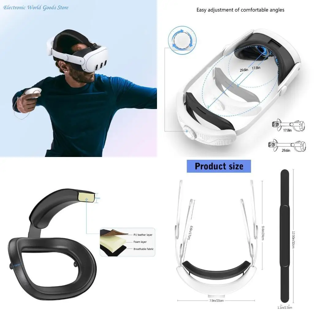 

A3PD Headband Ergonomic Headsets Strap for Game Headset Head Strap Adjustable Headwear for All Head Size