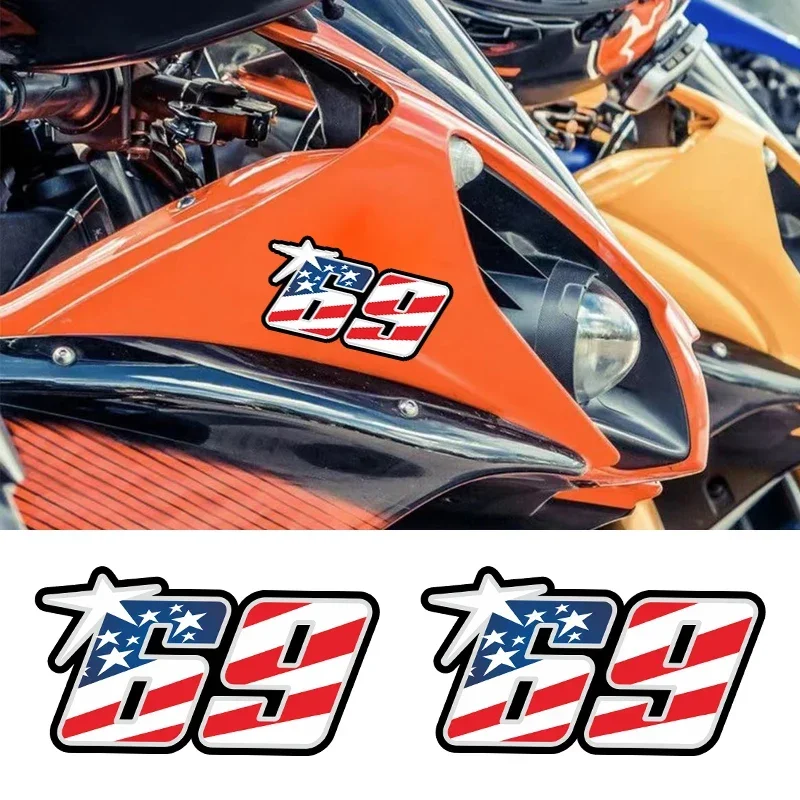 Bandeira dos eua número 69 adesivos de carro motocicleta tanque combustível capacete motocross corpo decalques legal personalizado motociclista tanque