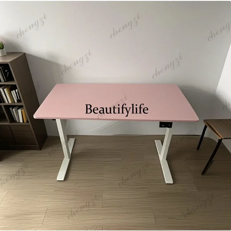 Z138 Electric lifting, desk e-sports, lifting learning, pink double motor lifting table