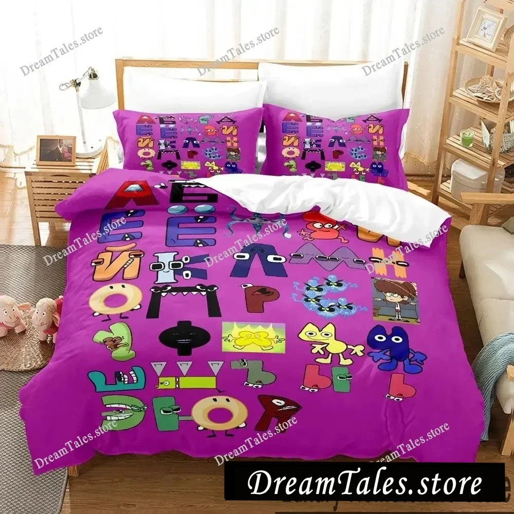 

3D Print Cartoon Alphabet Lore A-Z Bedding Set Boys Girls Twin Queen King Size Duvet Cover Pillowcase Bed boys Adult