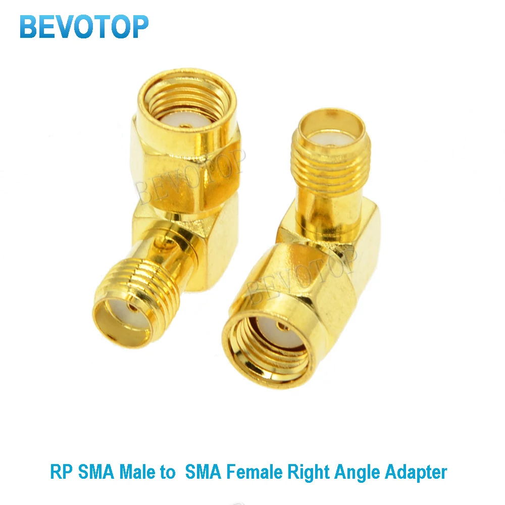 

100PCS RP SMA Male Plug To SMA Female Jack Right Angle For WiFi Antenna Raido Antenna SMA to SMA RF Coaxial Adapter Wholesale