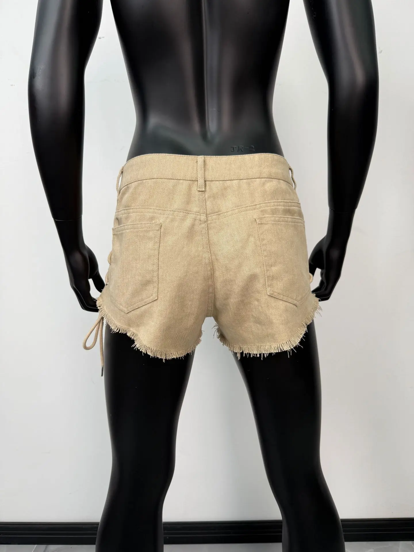 2026 New Summer Women's Lace-up Strap Denim Shorts Washed Beach Y2k Shorts