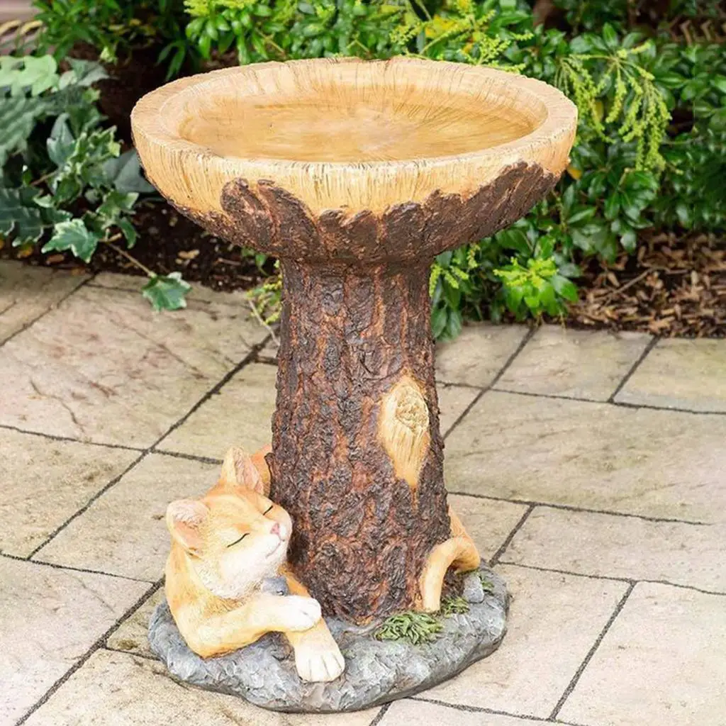 

Bird Bath Yard Sculpture Birdbath Lawn Bathing Bowl Tub Tray Figurine Decor
