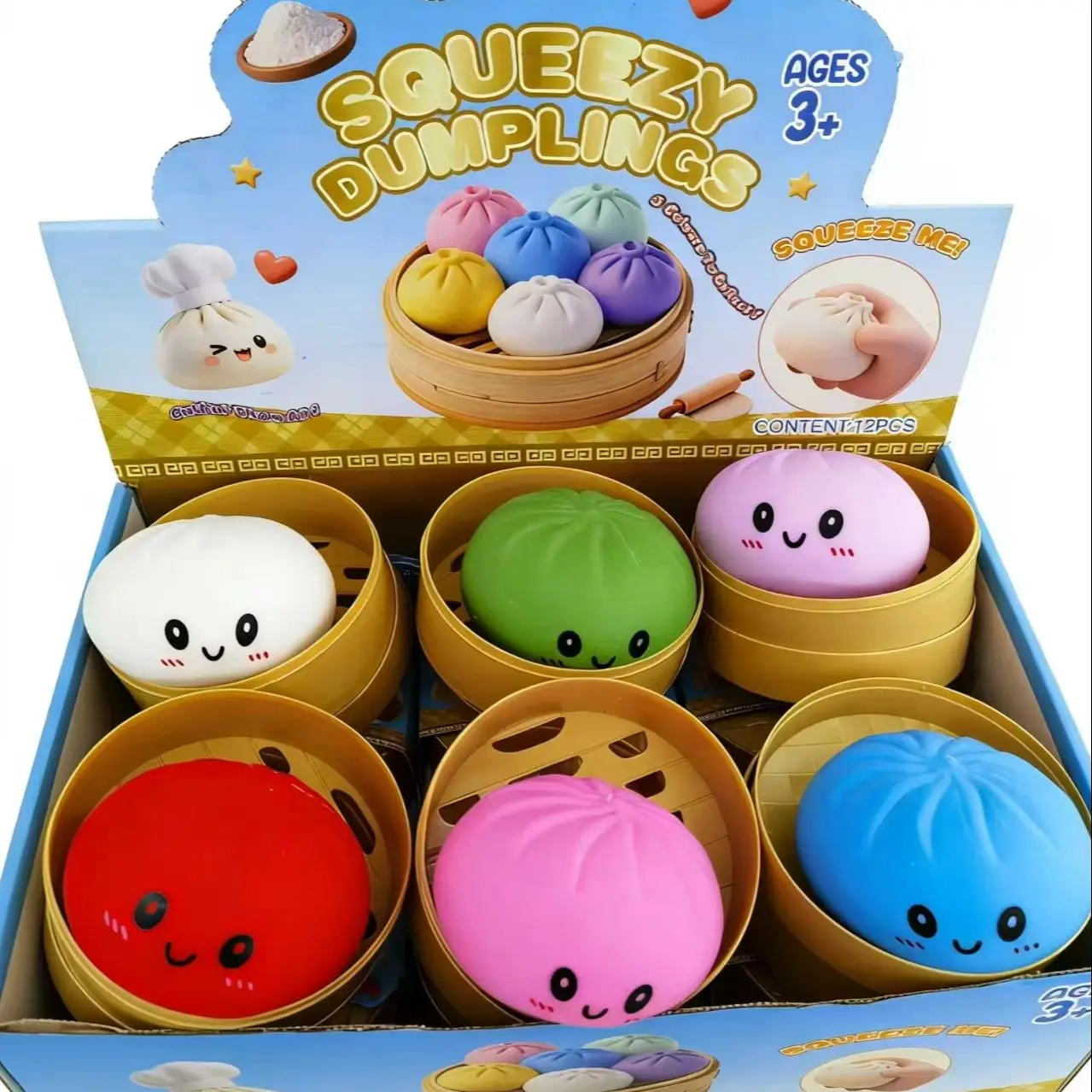Hot Glitter Dumpling, Caja de Dumplings Blandos con Purpurina, Juguetes Blandos Antiestrés para Aliviar la Ansiedad, Masilla Suave para Apretar y Descomprimir