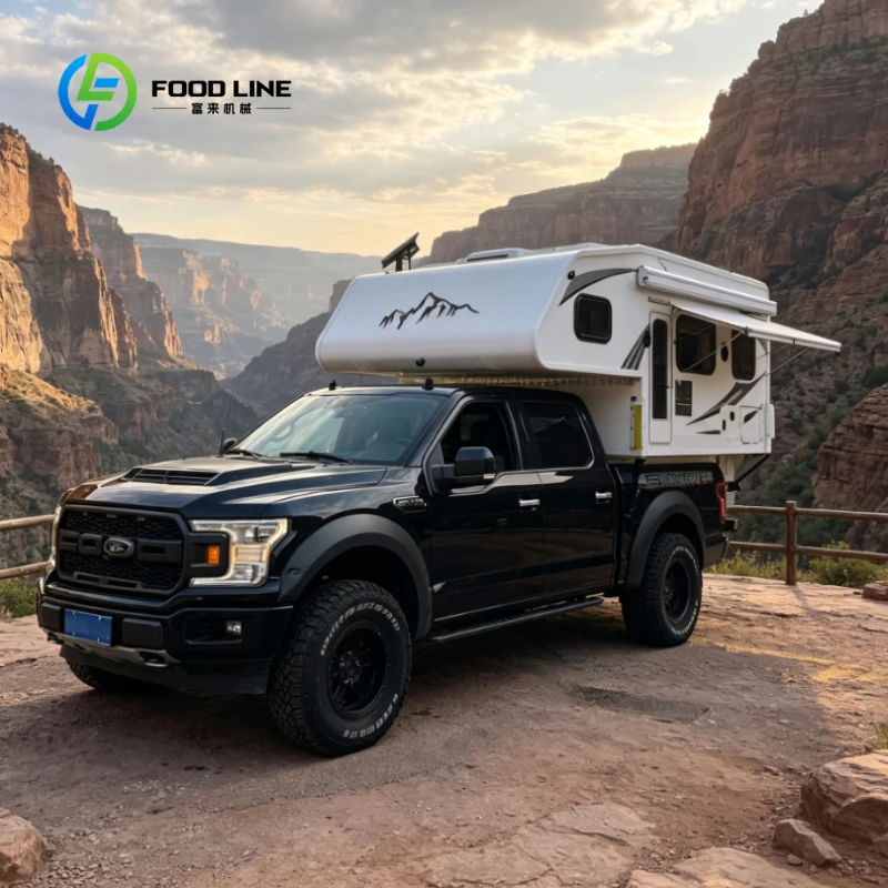Customized Hard Shell Pickup Truck Camper Slide in Pick up Offroad One-Piece Hard Roof Pickup Camping Tent with Bed,Bathroom