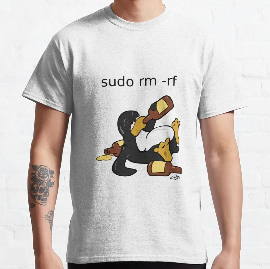Funny Linux Programmers Code - sudo rm -rf 100% cotton printed t shirt for men plus size clothing