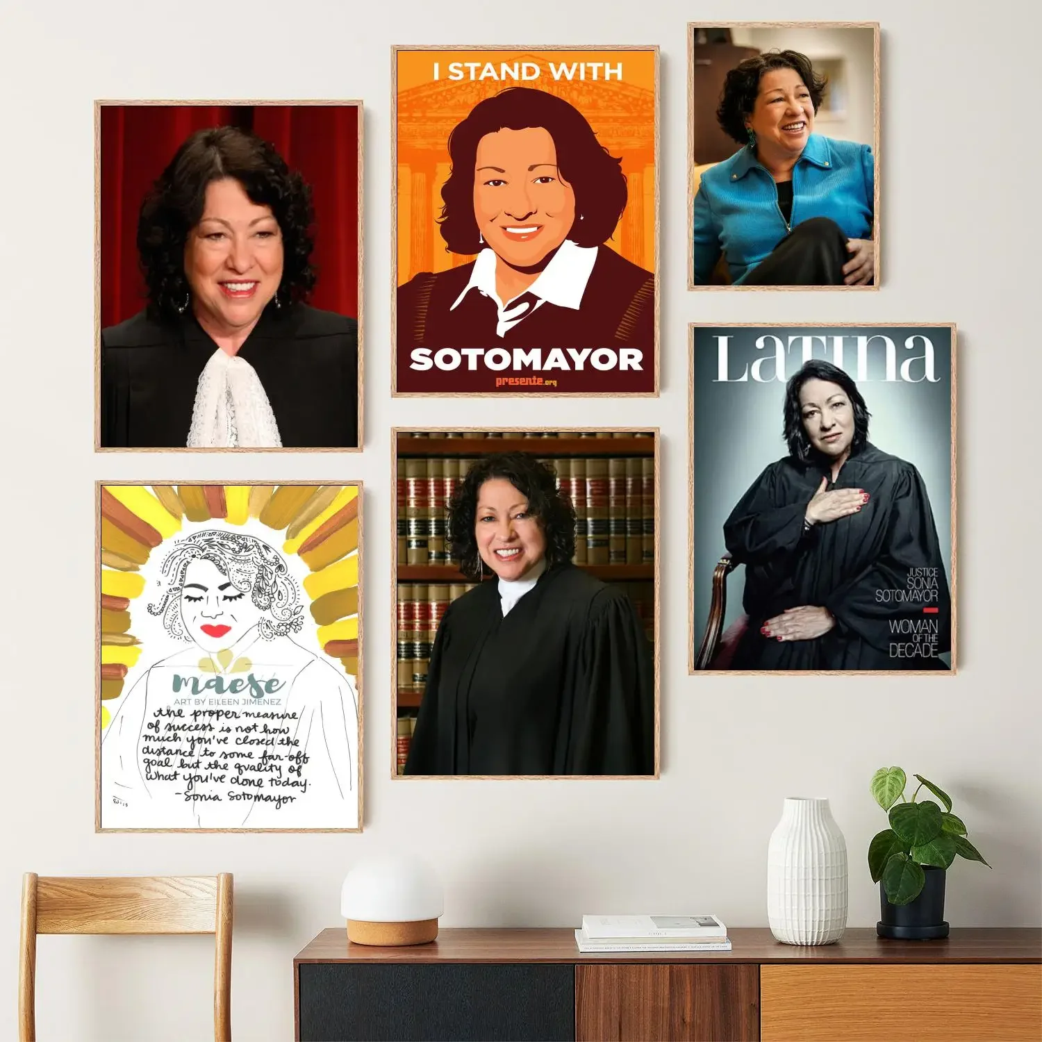 sonia sotomayor Canvas Art Poster, Wall Art Picture Print, Modern Family Bedroom Decor Posters