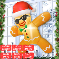 OurWarm 3.5 FT Inflatables Funny Gingerbread Man Christmas Decor Outdoor, with Xmas Hat Broke Out from Window for Party Decor