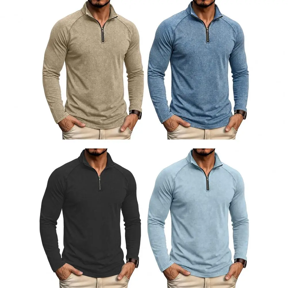 Men Sportswear Shirts Long Sleeve Gym Running Tops Fitness Compression Half Zip Sweatshirt Stand Collar Pullover Shirt