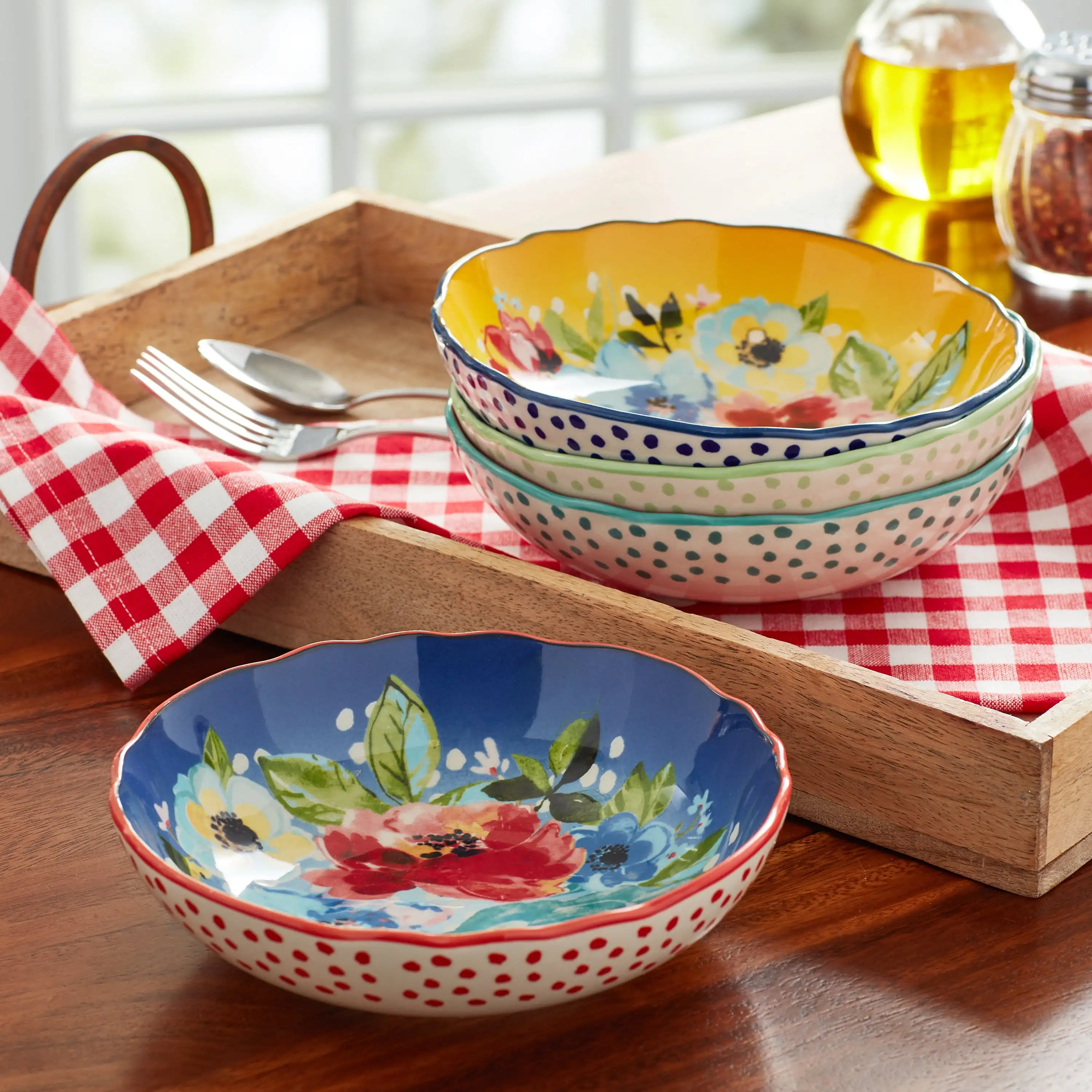 Melody 4-Piece Pasta Bowl Set Dishwasher & Microwave Safe Durable Stoneware Practical and Convenient Sturdy and Durable