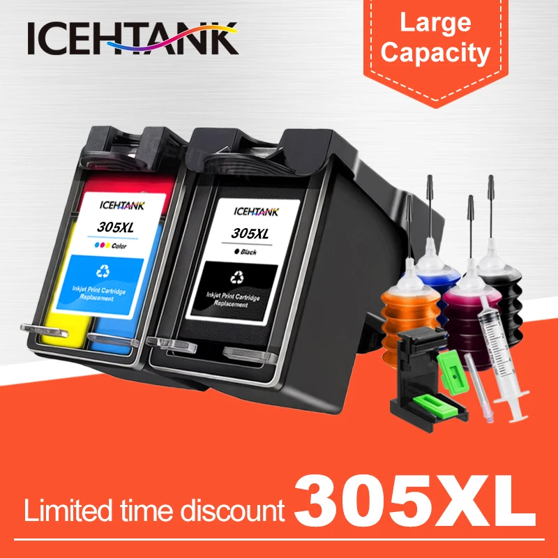 Cartucho de tinta 305XL CISS Compatible con HP305 305 para HP Deskjet 2710 2720 2721 2722 2723 2724 ENVY 6010 6020 6022 6030 6032