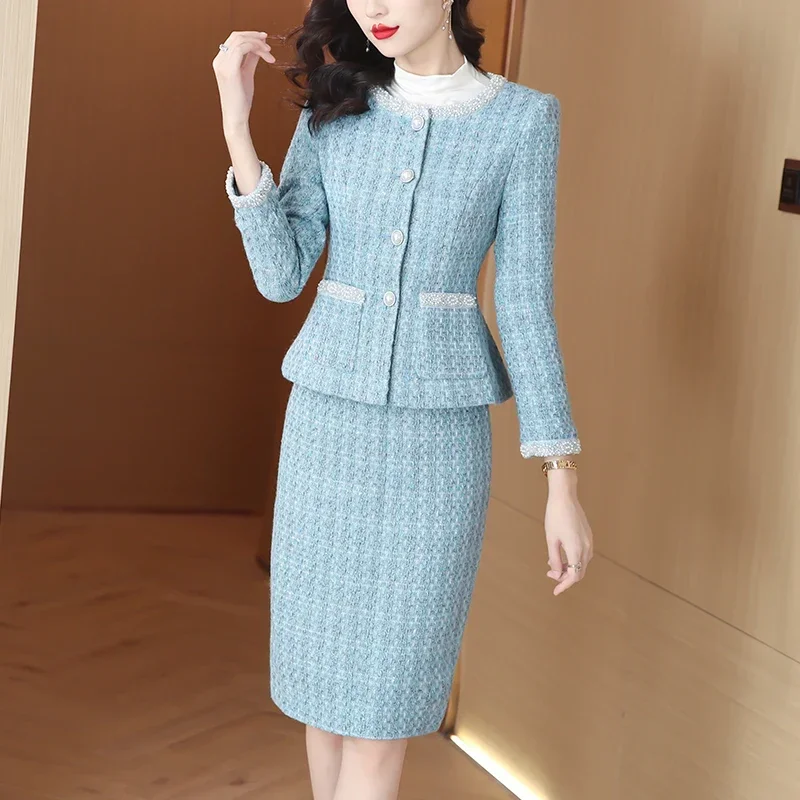 UNXX Chic Style Skirt Suits Vintage Fashionable Slimming Autumn 2024 New Stylish Women's Two-Piece Set Female Office Lady Sets