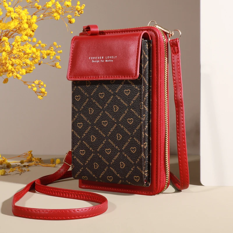 Vintage Chic - Textured Flap Crossbody Bag & Wallet, Shoulder Square Design for Women, Fashionable Retro Pattern