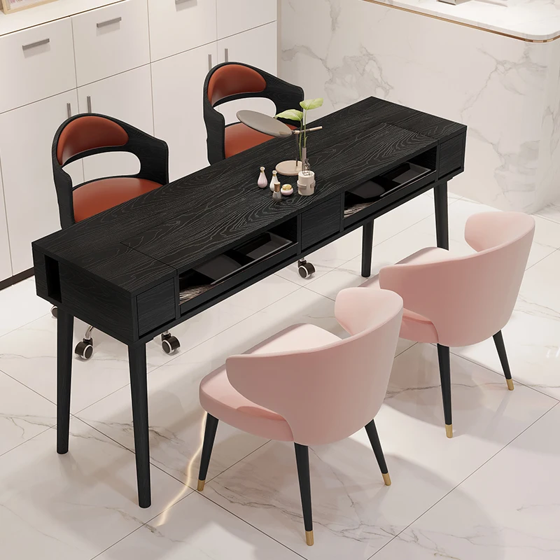 #Wabi Sabi Rustic Nail Table Classic Retro Glamour Universal Nail Table Professional Simple Table De Manucure Salon Furniture