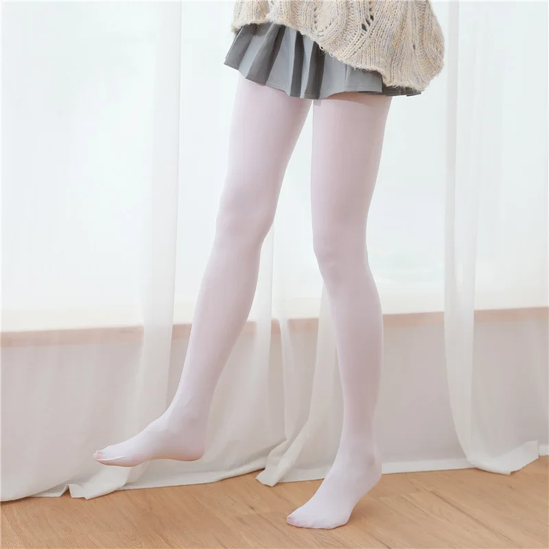 Meninas leite cor branca collants bonito veludo meia-calça lolita fina grande senhoras primavera preto outono dança meias