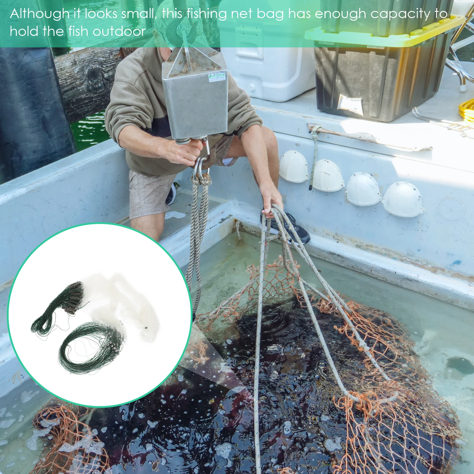 

Three-Layer Nylon Sticky Fishing Net Gill Network Fish Trap Transparent Strong Lightweight Novice Fishermen Weight Drop