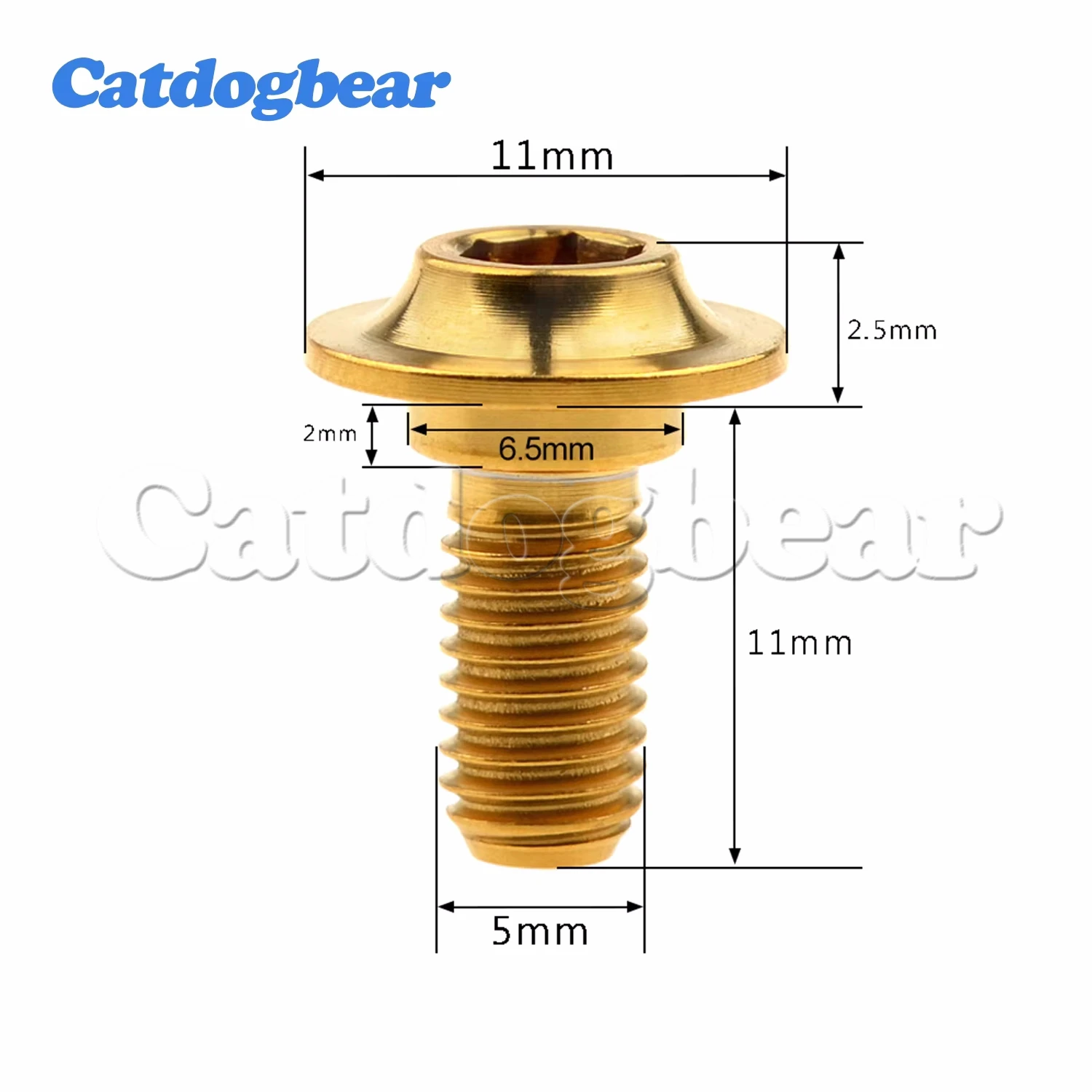 Catdogbear 4PCS Titanium Bolts M5 Clamp Screw for Road Bike Riding C Brake Pad