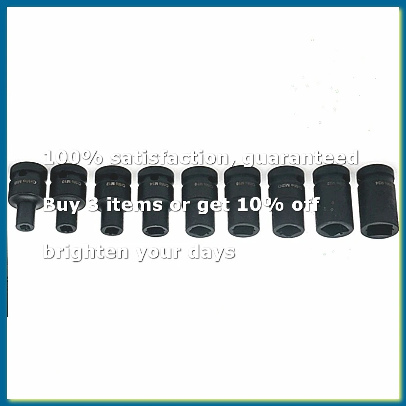 9 Pcs Tap Sockets Steel 1/2 Inch Drive Socket for Electric Pneumatic Hand Wrench Tap Socket Set