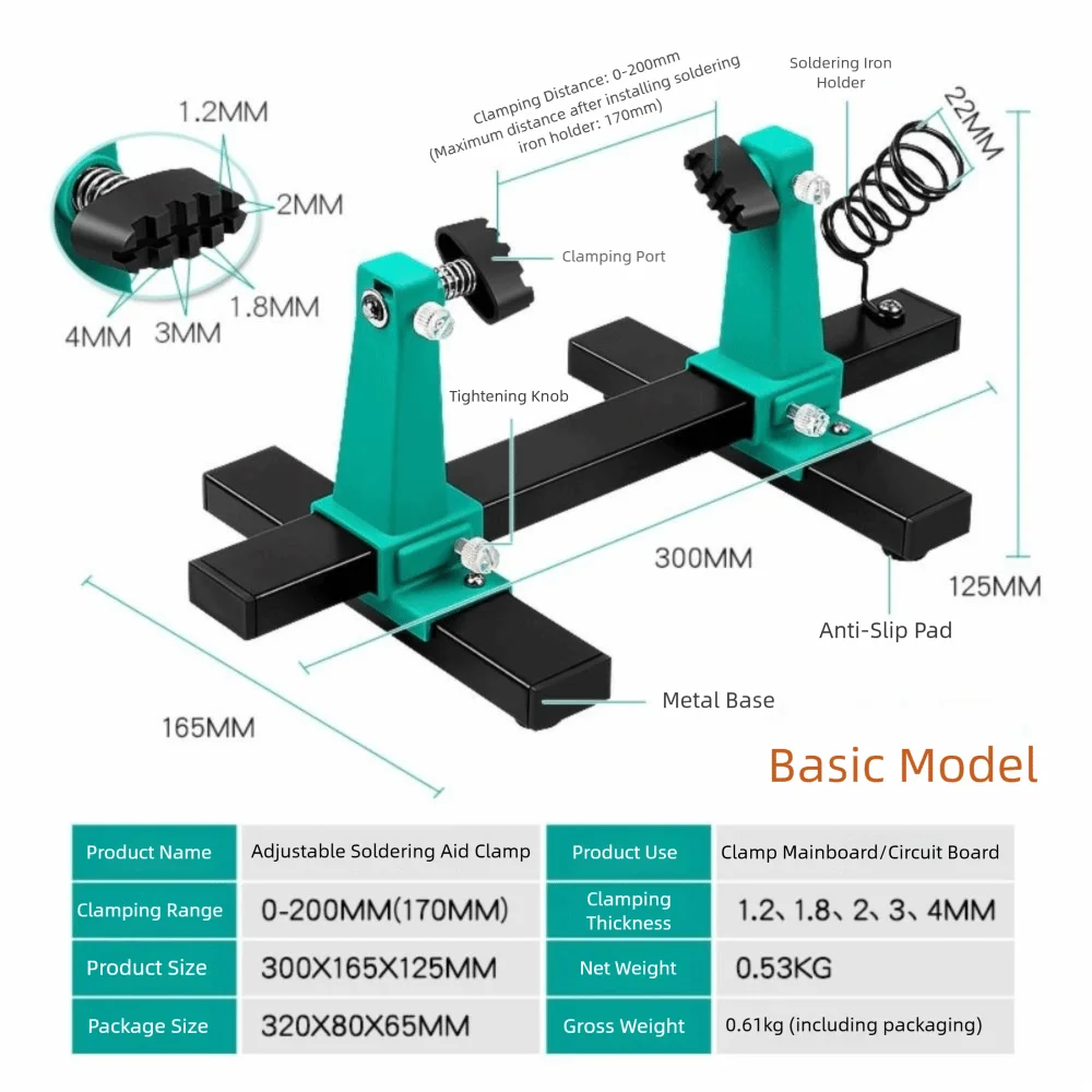 

360° Rotation Circuit Board Soldering Bracket Multiple Specifications Auxiliary Clamping Base PCB Holder Disassembly Fixture