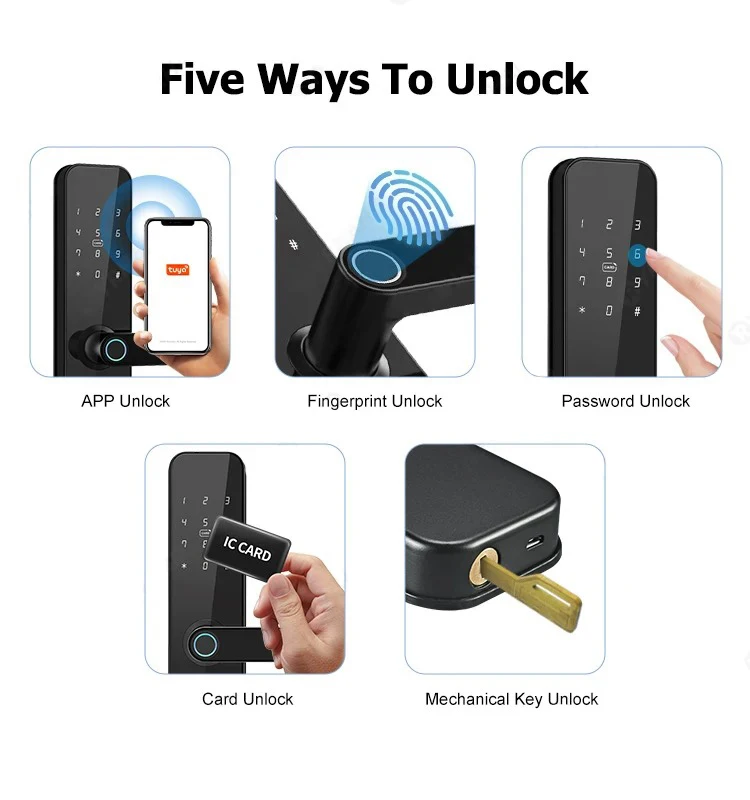 CDOK F7 Pro TuyaWiFi/TTlock Bluetooth smart lock, fingerprint lock, hotel apartment door lock, remote unlocking