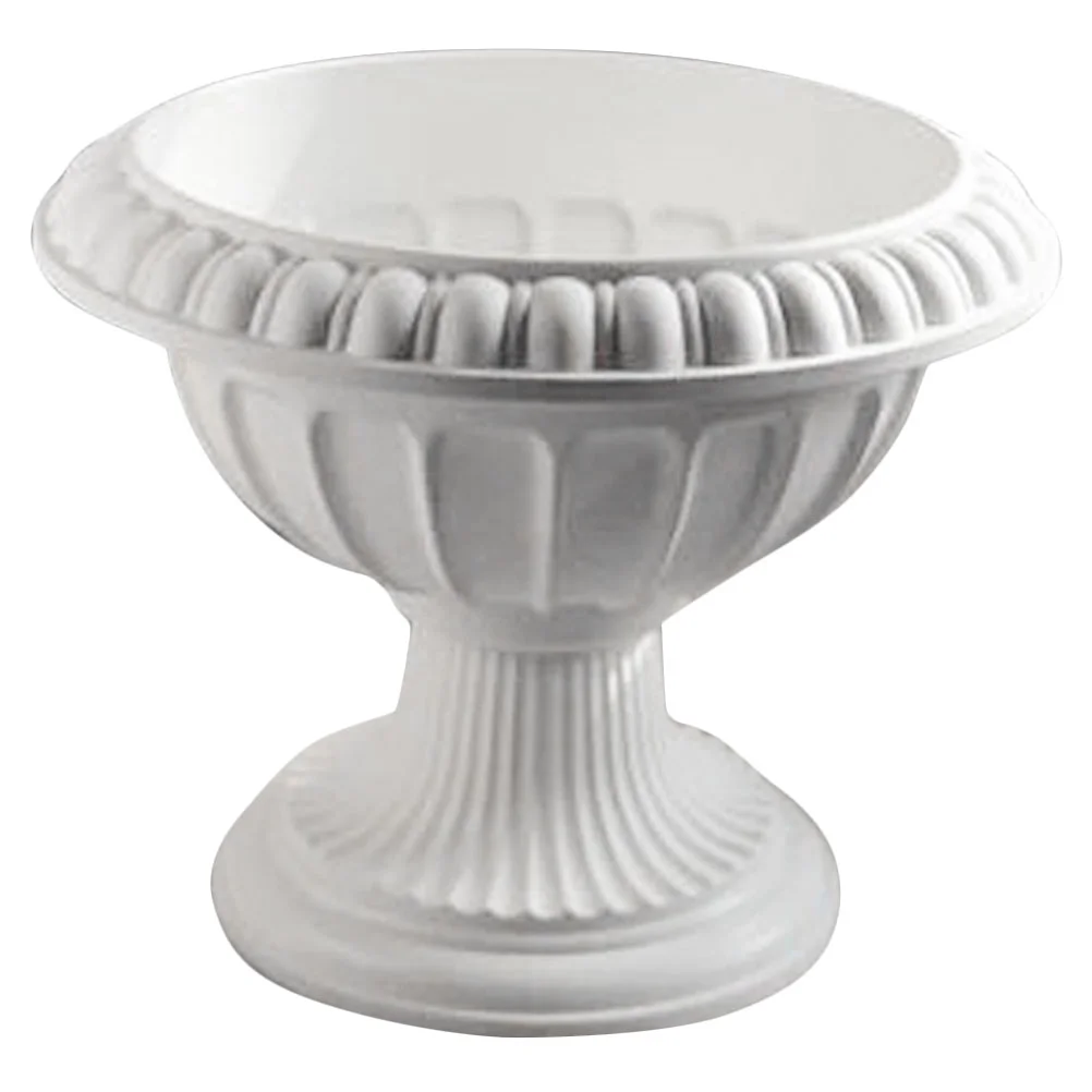 Maceta de columna de resina romana para boda, camino, porche, puerta delantera, cubierta, balcón, decoración decorativa