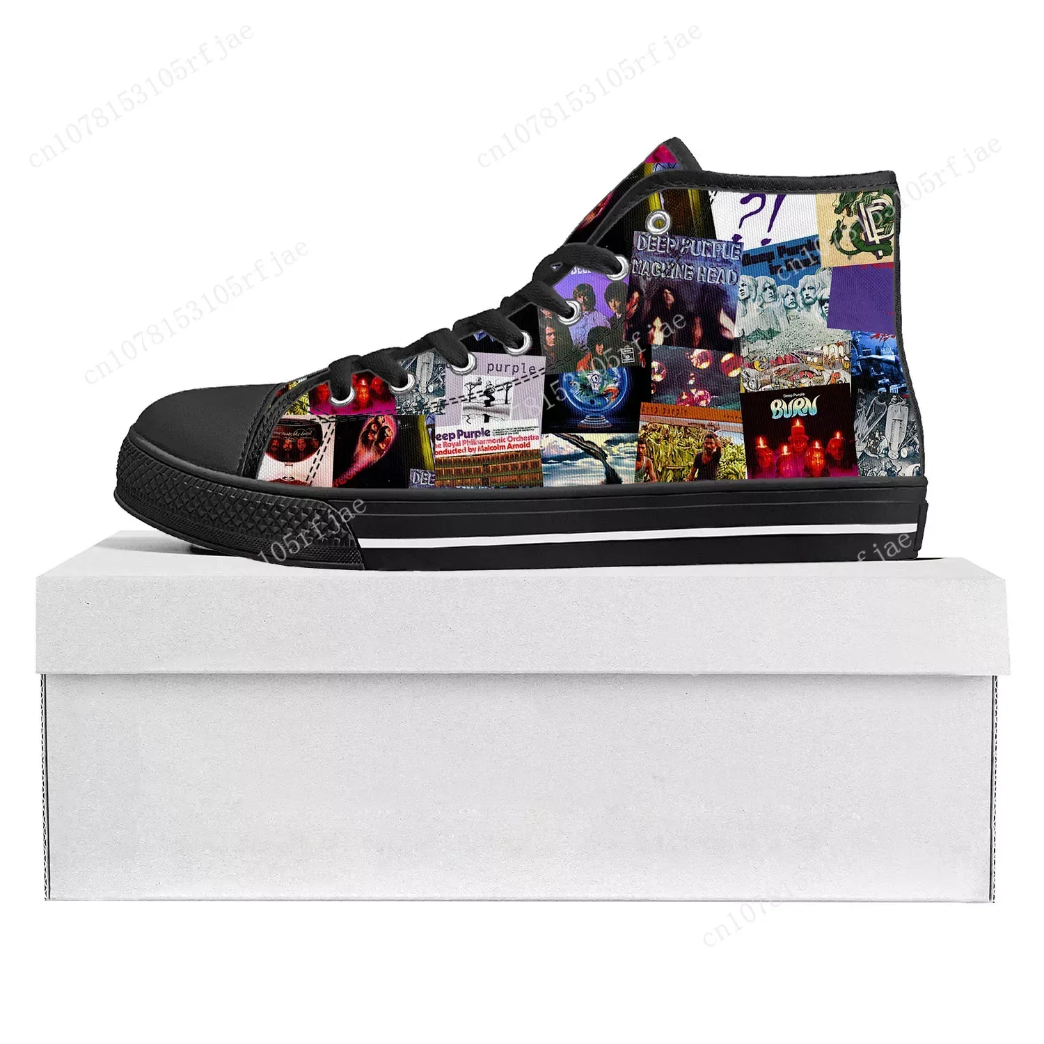 Deep Purple Heavy Metal Rock Band High Top High Quality Sneakers Mens Womens Teenager Canvas Sneaker Couple Shoe Custom Shoe