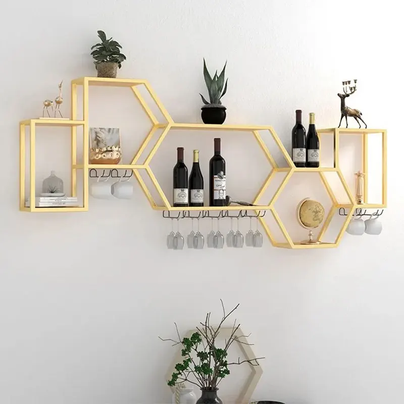 Storage Modern Wine Holder Minimalist Black Display Wall Wine Rack Bottle Living Room Restaurant Estante Para Vino Bar Furniture