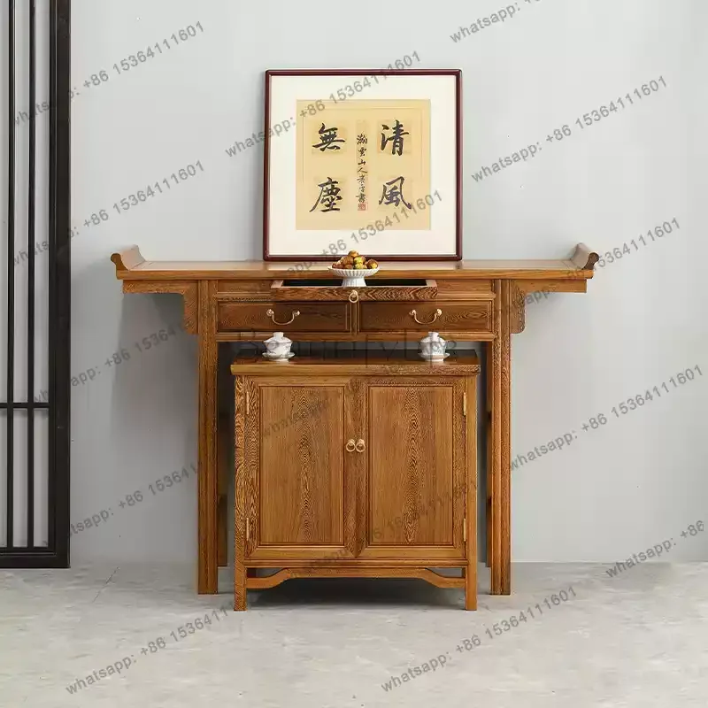 Offering Table Zhongtang Tiao Tiao Ji Shentai Buddhist Table Buddhist Shrine Offering Table Solid Wood Chinese Incense Case