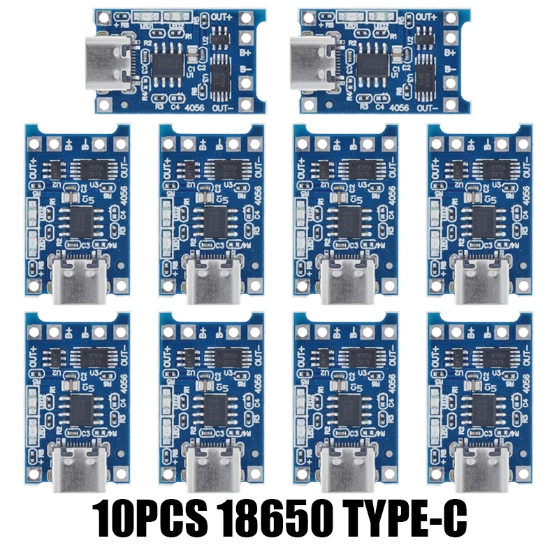 10 STKS Micro/TYPE-C/MINI USB 5 V 1A 18650 TP4056 Lithium Batterij Oplader Module Opladen Board Met Bescherming Dubbele Functies XCW