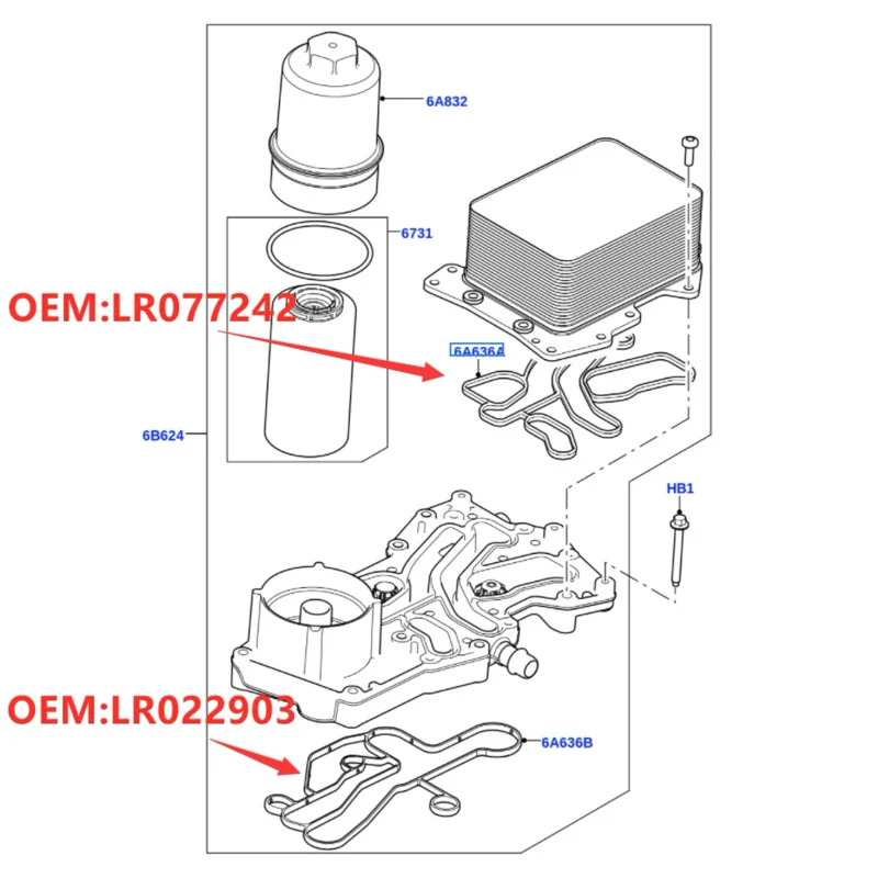 RANGE ROVER 4.4 TDV8 OIL COOLER TDV8 ENGINE OIL COOLER LR077242/LR022903 L322/L405/L494