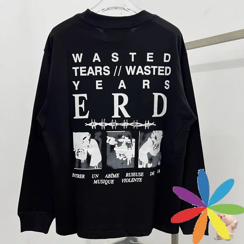 

New Fasion Oversized Enfants Crew Neck Riches Deprimes T Shirts Men Women Long Sleeve Tears Years ERD T-shirt Tops