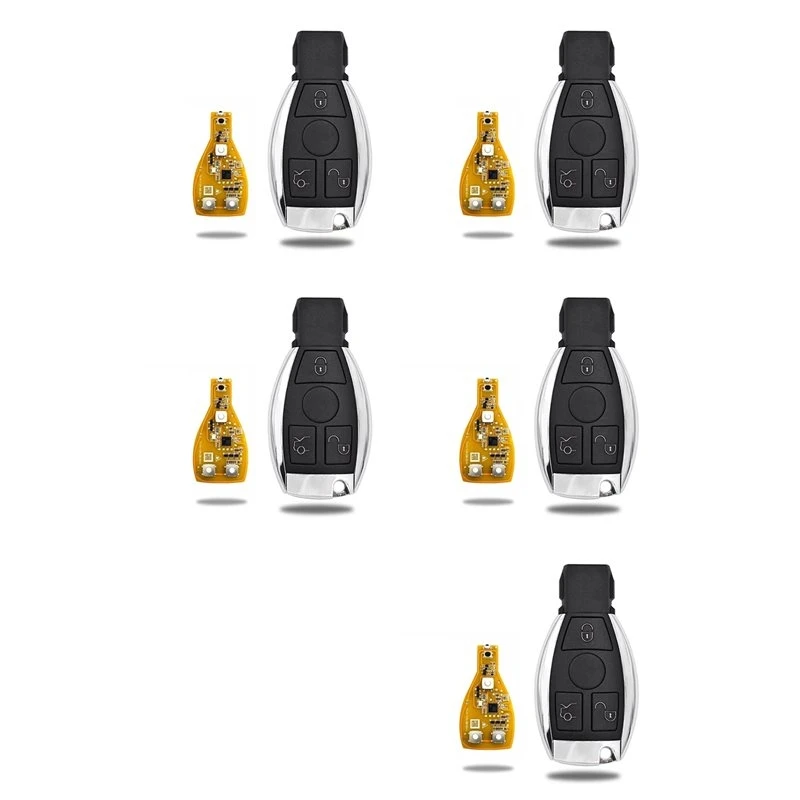 5X VVDI BE Key Pro 3 Button Remote Car Key For Mercedes Benz V4.2 PCB Remote Key Chip Improved Version 315/433Mhz-N25R