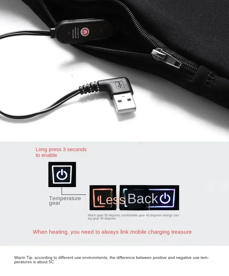 intelligent heating jacket plus velvet bottoming shirt USB charging heating autumn clothes for men and women factory outlet