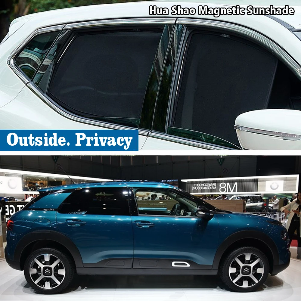 Magnetic Car Sunshade Shield Front Windshield Frame Curtain Sun Shade Accessories for Citroen C4 Cactus 2014 - 2023 2015 2016